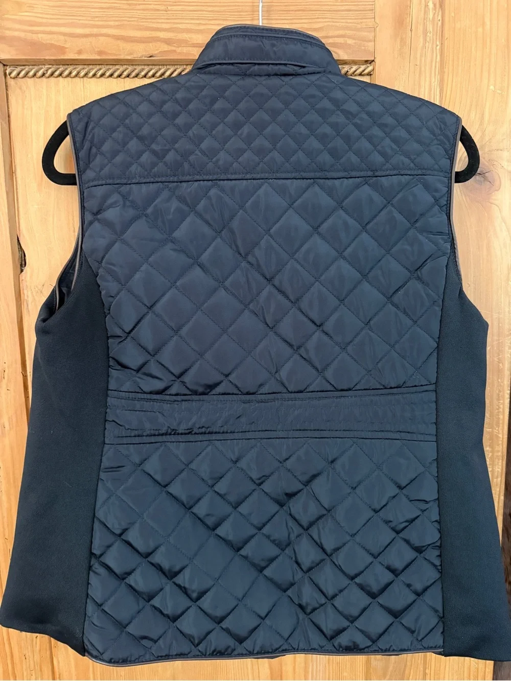 Cavalini Quilted Navy Sherpa-Trim Vest